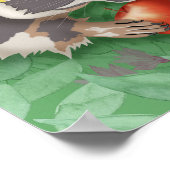 Wasbeer in een krans van zonnebloemen poster (Hoek)