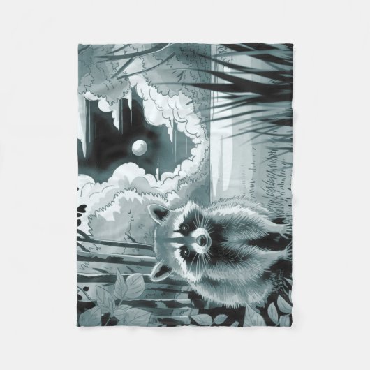 Wasbeer in Forest Clearing Fleece Deken (Voorkant)