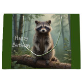 Wasbeer in het bos groot cadeauzakje (Voorkant)