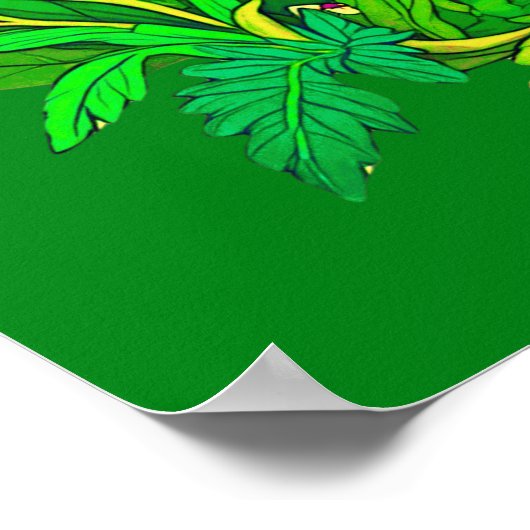 Wasbeer in het midden van Wildflower Garden Poster (Hoek)