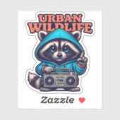 Wasbeer in Hoodie met Boombox Sticker (Vel)