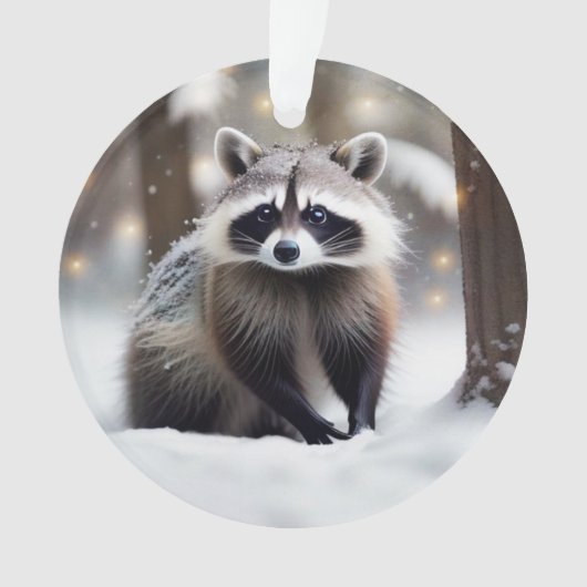 Wasbeer in magisch bos ornament (voorkant)