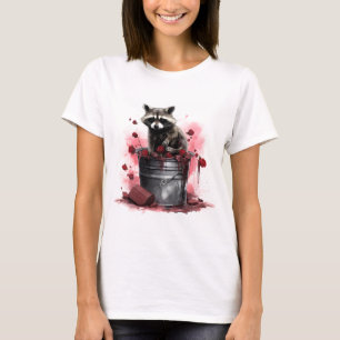 Wasbeer in prullenbak Valentijnsdag T-shirt