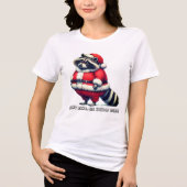 Wasbeer in Santa-pak deelt feestvreugde Tri-Blend Shirt (Voorkant)