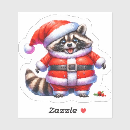 Wasbeer in Santa Suit verspreidt vreugde Sticker (Vel)