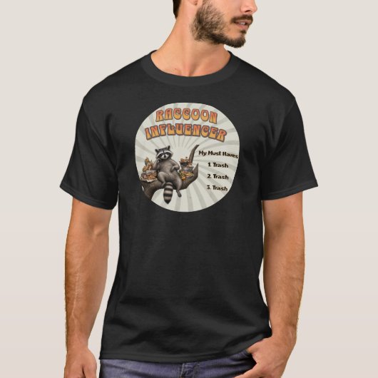 Wasbeer Influencer Must Haves T-shirt (Voorkant)