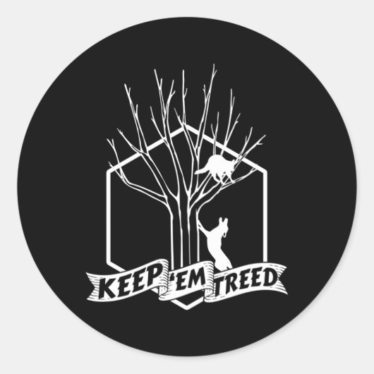 wasbeer jacht houden em 'treed wijnoogst jacht ge ronde sticker (Voorkant)