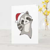 Wasbeer Kerst Sneeuw Winter Wasberen Kaart (Gele Bloem)