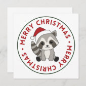 Wasbeer Kerst Sneeuw Winter Wasberen Uitnodiging (Voorkant / Achterkant)