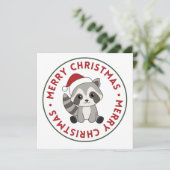 Wasbeer Kerst Sneeuw Winter Wasberen Uitnodiging (Staand voorkant)