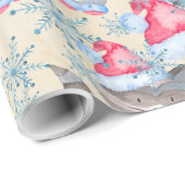 Wasbeer kerstpatroon cadeaupapier (Rol Hoek)