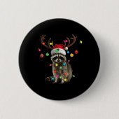 Wasbeer Kerstverlichting Grappig Kerstfeest Famili Ronde Button 5,7 Cm (Voorkant)