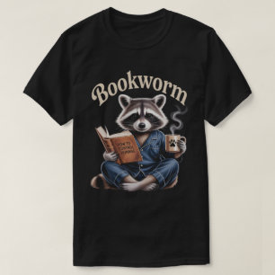 Wasbeer Koffie Boekliefhebber   Boekenwurm Leest b T-shirt