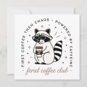 Wasbeer koffie liefhebbers club grappig wild dier kaart (Voorkant)