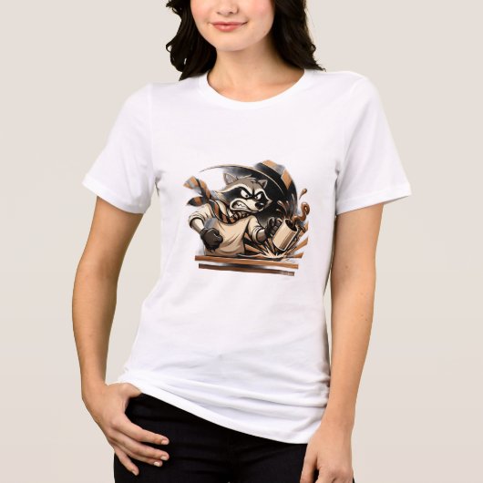 Wasbeer Koffie T-Shirt (Voorkant)