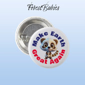 wasbeer, maak de aarde weer geweldig Schattige mil Ronde Button 3,2 Cm