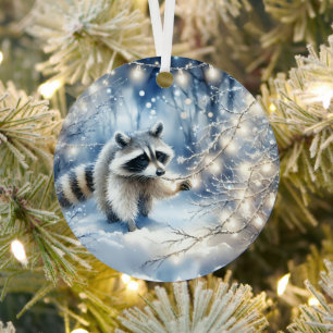 Wasbeer Magische Betoverde Kerstmis Bos  Metalen Ornament