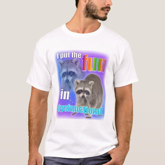 Wasbeer Meme: Ik stop de lol in disfunctioneel T-shirt (Voorkant)