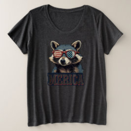 wasbeer Merica 4 juli patriottisch Grote Maat T-shirt