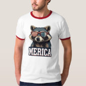  wasbeer Merica 4 juli patriottisch T-shirt (Voorkant)