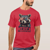  wasbeer Merica 4 juli patriottisch T-shirt (Voorkant)