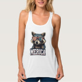 wasbeer Merica 4 juli patriottisch Tanktop (Voorkant)