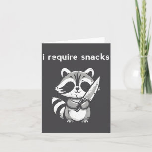 Wasbeer mes ik heb snacks nodig Grappige uitdrukki Kaart