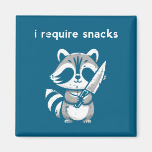 Wasbeer mes ik heb snacks nodig Grappige uitdrukki Magneet