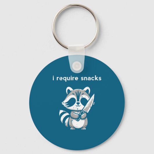 Wasbeer mes ik heb snacks nodig Grappige uitdrukki Sleutelhanger (Voorkant)