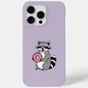 Wasbeer met Donut – Leuke Paarse iPhone 15 Pro Max Hoesje