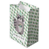 Wasbeer Met Een Heet Drankje Medium Cadeauzakje (Achterkant Gekanteld)