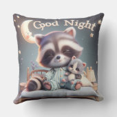 Wasbeer met een kitten, Collectie van Natasha Us Kussen (Achterkant)