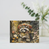 Wasbeer met een vliegenzwam in Fantasy Fore Briefkaart (Staand voorkant)