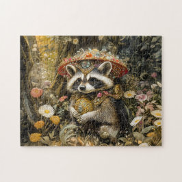 Wasbeer met een Vliegenzwam in Fantasy Voorgrond Legpuzzel