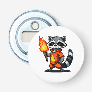 Wasbeer met fakkel button flesopener