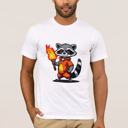 Wasbeer met fakkel t-shirt (Voorkant)