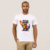 Wasbeer met fakkel t-shirt (Voorkant volledig)