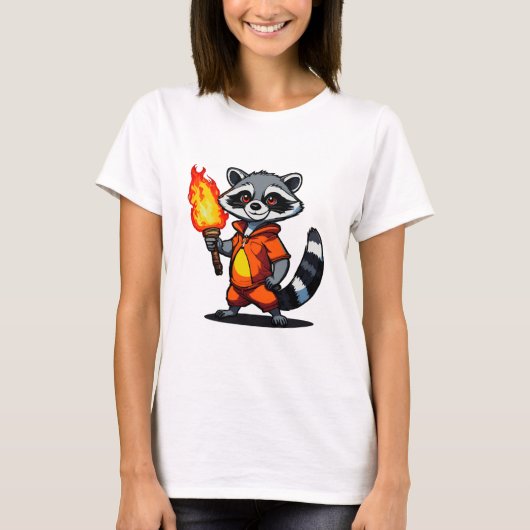 Wasbeer met fakkel t-shirt (Voorkant)