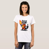 Wasbeer met fakkel t-shirt (Voorkant volledig)