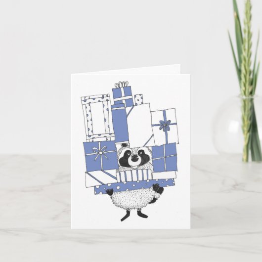 Wasbeer met Geschenken Kaart (Voorkant)