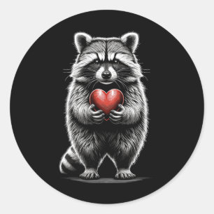 Wasbeer met hart Valentijnsdag Schattig Valenti Ronde Sticker