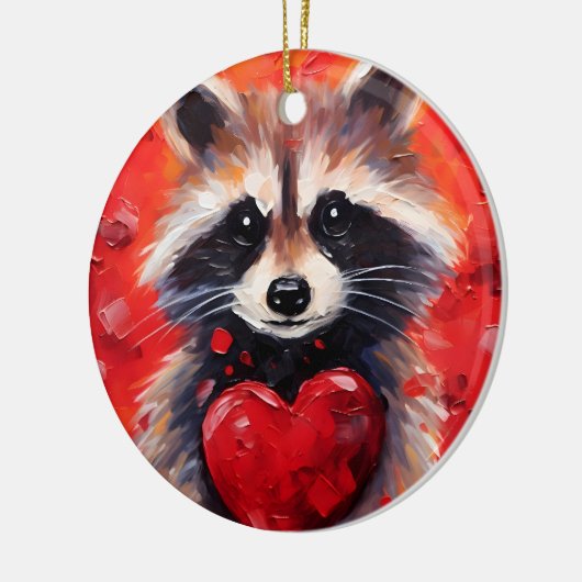 Wasbeer met harten keramisch ornament (Links)