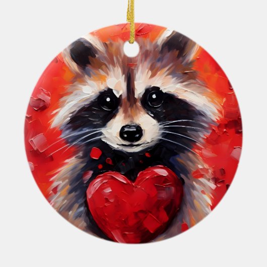 Wasbeer met harten keramisch ornament (Achterkant)