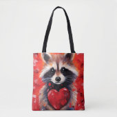 Wasbeer met harten Valentijnsdag Tote Bag (Voorkant)