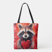 Wasbeer met harten Valentijnsdag Tote Bag (Achterkant)