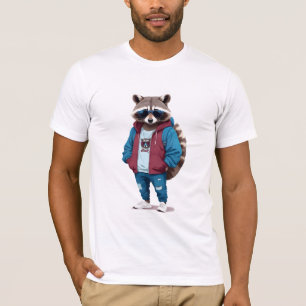 Wasbeer met hoodie Grappig Cool Dier karakter T-shirt