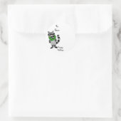 Wasbeer met Kerstkrans Ronde Sticker (Tas)