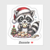 Wasbeer met koekjes van de kerstboom sticker (Vel)