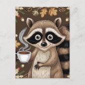 Wasbeer met koffie briefkaart (Voorkant)