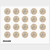 Wasbeer met mok Bruine geruite warme cacaomengsel Ronde Sticker (Vel)